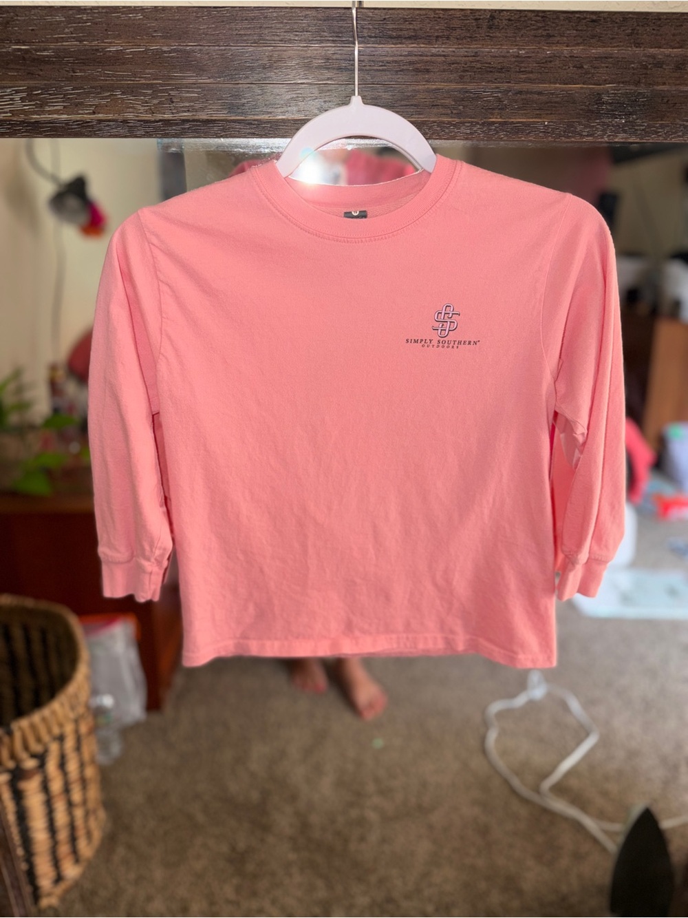 Simply Southern Coral Pink Long Sleeve Tee
